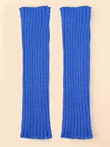 1pair Of Solid Fingerless Gloves Valentine's Day - Royal Blue - View 2