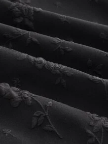 SHEIN MOD Jacquard Pleated Hem Cami Dress - Black - View 3