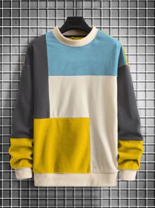 Manfinity Homme Men Colour Block Drop Shoulder Sweatshirt - Multicolor - View 1