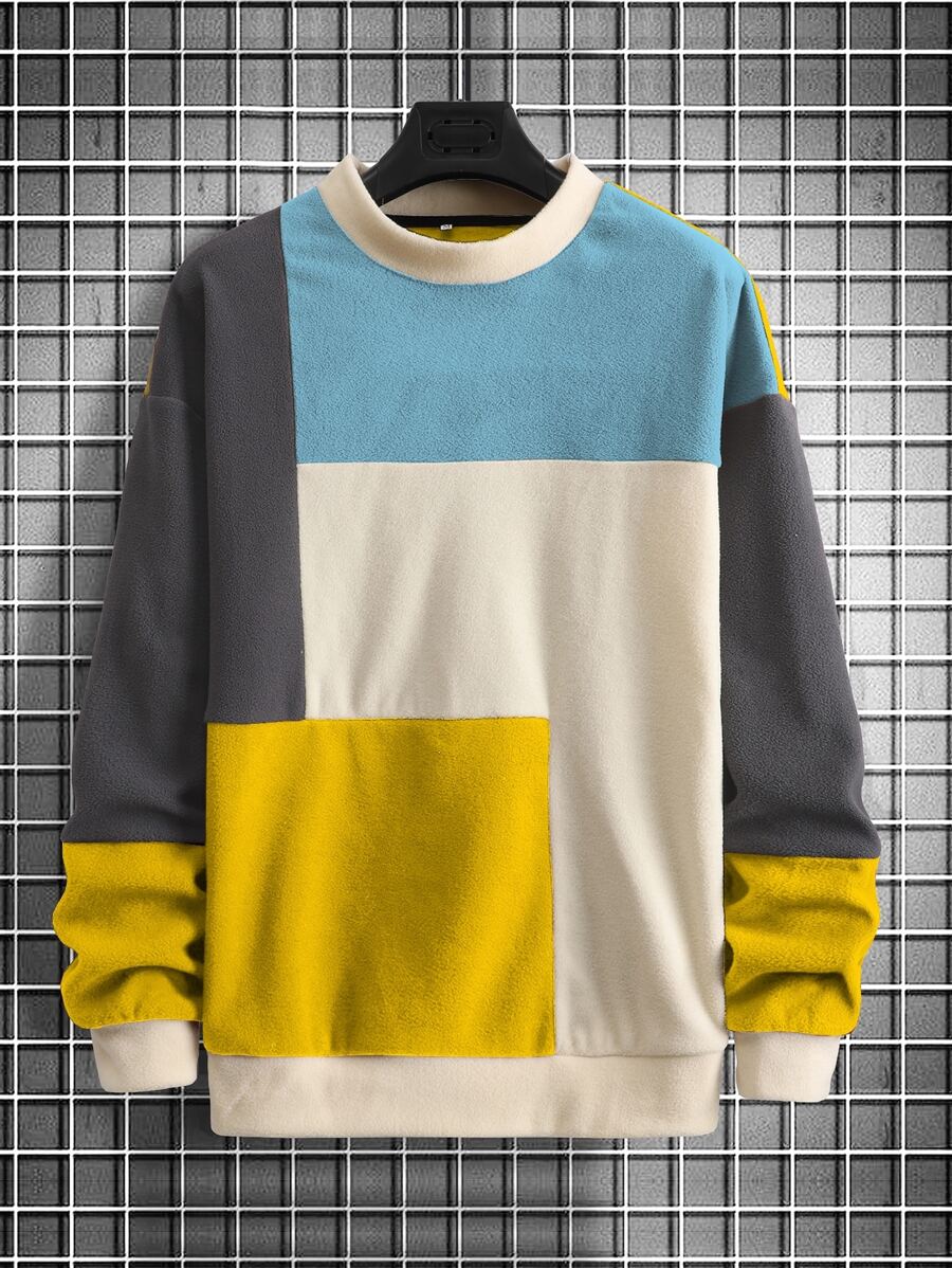 Manfinity Homme Men Colour Block Drop Shoulder Sweatshirt - Multicolor - View 1