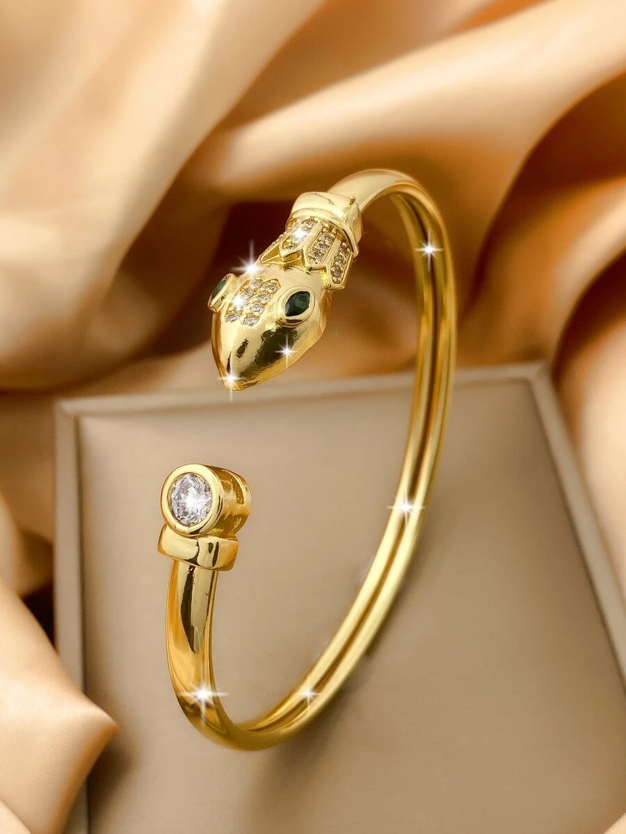 1 Đá Cubic Zirconia & Rắn Trang Trí Lắc Tay Lắc Tay Trang Sức Đồng - Vàng - Xem 1