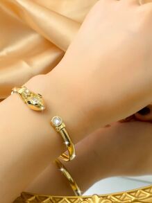1 Đá Cubic Zirconia & Rắn Trang Trí Lắc Tay Lắc Tay Trang Sức Đồng - Vàng - Xem 4