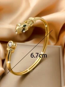 1 Đá Cubic Zirconia & Rắn Trang Trí Lắc Tay Lắc Tay Trang Sức Đồng - Vàng - Xem 5