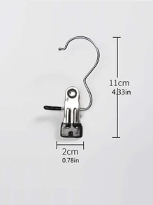 1pc Metal Hanging Clothespin - Silver - View 3
