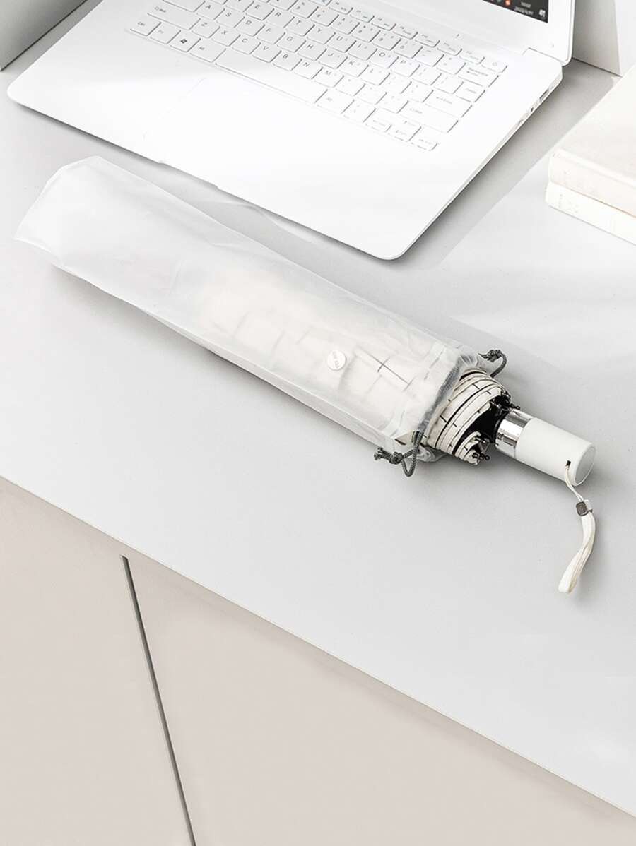 QYeah 1 Máy Tính Mờ Trong Mờ Túi Nhựa Dù Người Tổ Chức, Có Thể Tái Sử Dụng Di Động Dù Dây Rút Người Tổ Chức, Nhà Sắp Xếp Lưu Trữ - trắng - Xem 1