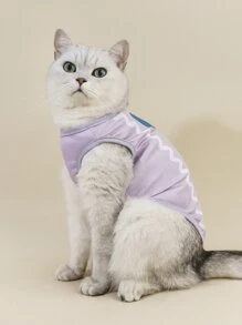 PETSIN 1pc Bow Print Pet Tank - Grey - View 4