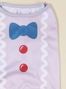 PETSIN 1pc Bow Print Pet Tank - Grey - View 5