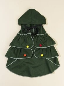 Christmas 1pc Plush Ball Decor Pet Cloak - Green - View 2