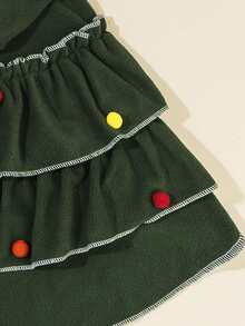 Christmas 1pc Plush Ball Decor Pet Cloak - Green - View 3