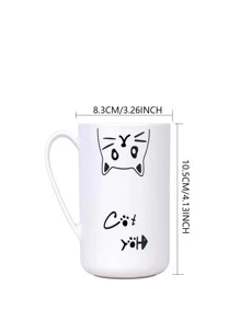 2件套猫咪印花漱口杯家居浴室装饰