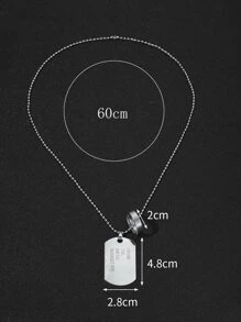 Fashionable and Popular 1pc Men Letter Detail Geo Charm Necklace, Stainless Steel Jewelry for Jewelry Gift and for a Stylish Look