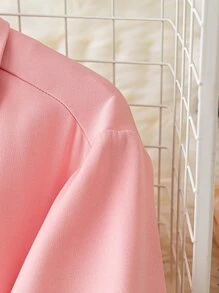 SHEIN Clasi Blazer de doble botonadura - Rosa - Ver 3