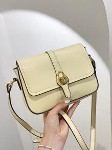 迷你扭鎖翻蓋方包 - 黃色 - 查看 3