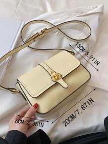 迷你扭鎖翻蓋方包 - 黃色 - 查看 5