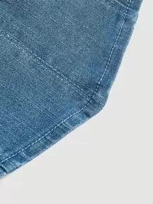 SHEIN MOD 後拉鏈背心牛仔上衣 - 中等水洗藍 - 查看 3