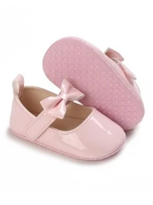 Baby Bow Decor Mary Jane Flats - Pink - View 2