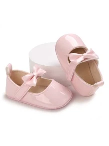 Baby Bow Decor Mary Jane Flats - Pink - View 4