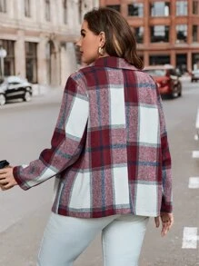SHEIN LUNE Plus Plaid Double Breasted Blazer Graduation,Back To School,Teacher Outfits For Women Fall Cloth For Women - Multicolor - View 2