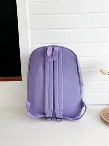 Rabbit Ear Decor Functional Backpack School Bag For Graduate, Teen Girls, Freshman, Sophomore, Junior & Senior In College, University & High School, Perfect For Outdoors ,Travel & Back To School - Purple - View 2