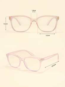 Square Frame Women's Fashionable Design Glasses - Mauve Purple - View 5