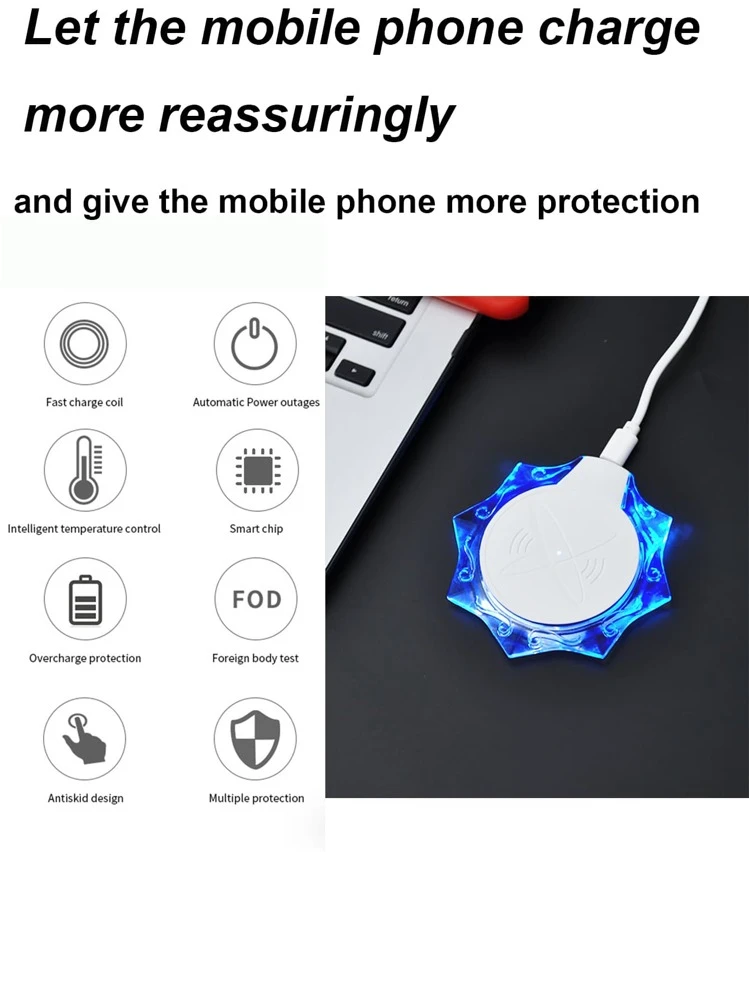 1pc Desktop Wireless Charger - White - View 7