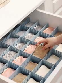 4 piezas Divisor de cajón de plástico - Azul - Ver 1