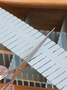 4 piezas Divisor de cajón de plástico - Azul - Ver 4