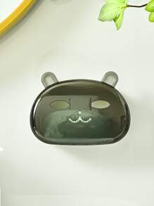 1pc Wall Mounted Soap Dish - Grey - View 3