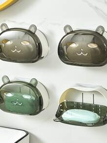 1pc Wall Mounted Soap Dish - Grey - View 6