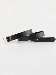 1pc Minimalist Fashion Versatile Women's Belt - Black - View 3
