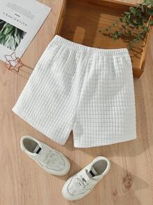 Girls Letter Patched Detail Shorts