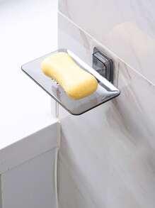 肥皂架免钻孔壁挂式双层肥皂架肥皂海绵盒浴室挂件肥皂盒自粘式家居浴室装饰