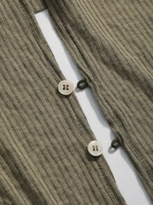 DAZY Áo thun nữ Bất đối xứng Nút Hội Chữ thập màu trơn Giải trí - màu xanh lá - Xem 9