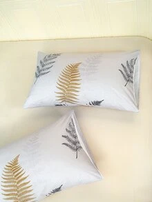 Set colcha sin relleno con patrón de hoja - Multicolor - Ver 4