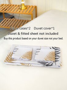 Set colcha sin relleno con patrón de hoja - Multicolor - Ver 3