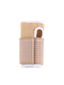 2 piezas Muñequeras de gimnasio con ribete contrastante - Beis - Ver 2