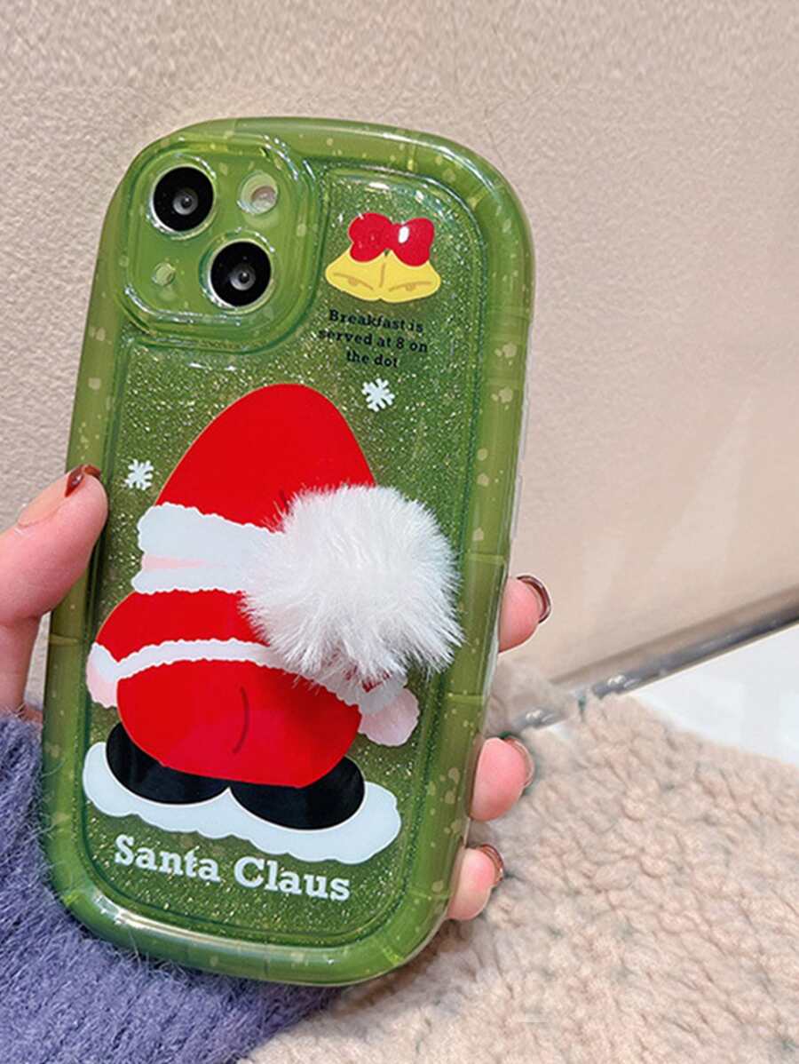 Christmas Santa Claus Furry Phone Cover - Multicolor - View 1