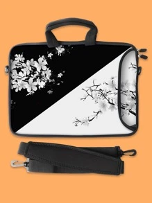 1 túi máy tính xách tay họa tiết hoa - Đen và trắng - Xem 2