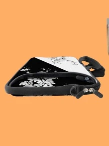 1 túi máy tính xách tay họa tiết hoa - Đen và trắng - Xem 4