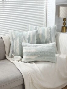 1入組撞色長毛絨靠墊套不附帶墊芯 - 彩色 - 查看 1