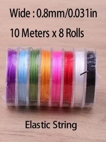 8卷彈性線DIY首飾配件 - 彩色 - 查看 3