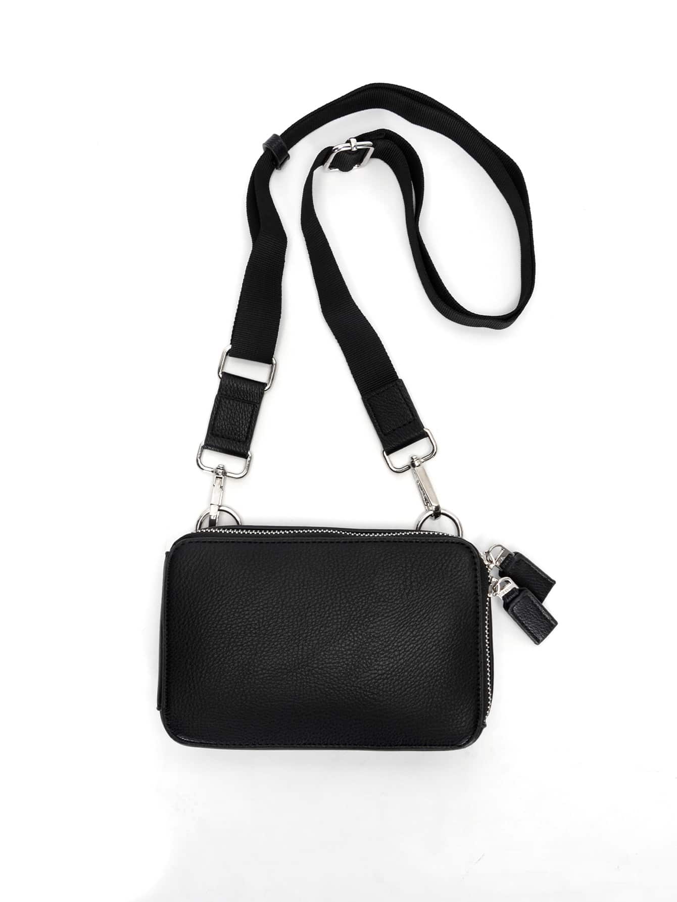 Túi Đeo Ngang Mini Túi Đeo Túi Đeo Vai Túi Vuông Chống Thấm Nước Cho Thể Thao Du Lịch Đại Học Kinh Doanh Da PU Tối Giản Vintage Công Sở Thường Ngày Dạo Phố dành Cho Nam Quà Tặng Bé Trai Cho Bạn Trai - màu đen - Xem 1