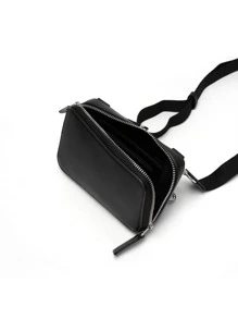 Túi Đeo Ngang Mini Túi Đeo Túi Đeo Vai Túi Vuông Chống Thấm Nước Cho Thể Thao Du Lịch Đại Học Kinh Doanh Da PU Tối Giản Vintage Công Sở Thường Ngày Dạo Phố dành Cho Nam Quà Tặng Bé Trai Cho Bạn Trai - màu đen - Xem 3