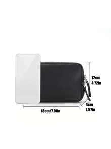 Túi Đeo Ngang Mini Túi Đeo Túi Đeo Vai Túi Vuông Chống Thấm Nước Cho Thể Thao Du Lịch Đại Học Kinh Doanh Da PU Tối Giản Vintage Công Sở Thường Ngày Dạo Phố dành Cho Nam Quà Tặng Bé Trai Cho Bạn Trai - màu đen - Xem 7