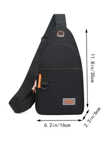 韩版胸包男士时尚单肩包斜挎包牛津布休闲包帆布尼龙商务休闲简约旅行办公带耳机端口可调节肩带斜挎包男士户外礼物爸爸礼物父亲礼物男士礼物情人节礼物腰包腰包黑色包旅行度假必备品 - 黑色 - 查看 4