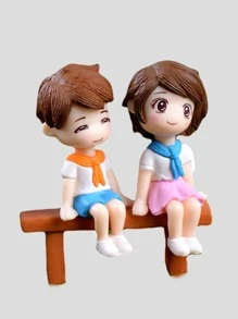 zhihaijunxiao1 1 set Artesanía de decoración de jardín figura & banco - Multicolor - Ver 3