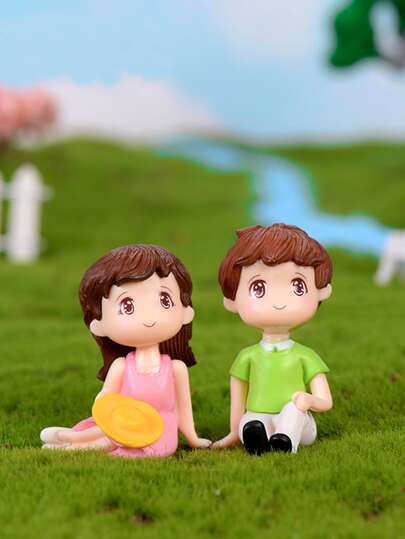 zhihaijunxiao1 2入組人物設計園林裝飾擺件