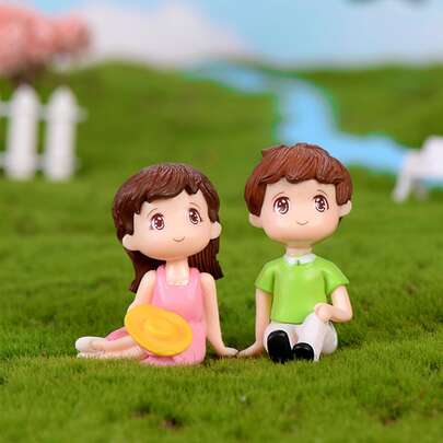 zhihaijunxiao1 2入組人物設計園林裝飾擺件