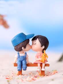 zhihaijunxiao1 1 set Artesanía de decoración de jardín figura & banco - Multicolor - Ver 3