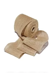 1pc 2m/roll Natural Jute Burlap Ribbon For Craft Vintage Rustic Wedding Party, Decorative DIY Home Gift Wrapping Supply - Khaki - View 2